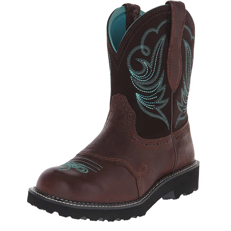 Embroidered Cowboy Boots For Men Women Pu Leather Boots Lightweight Comfortable Western Boots Zapatos De Hombre Size 35-42 - CB038