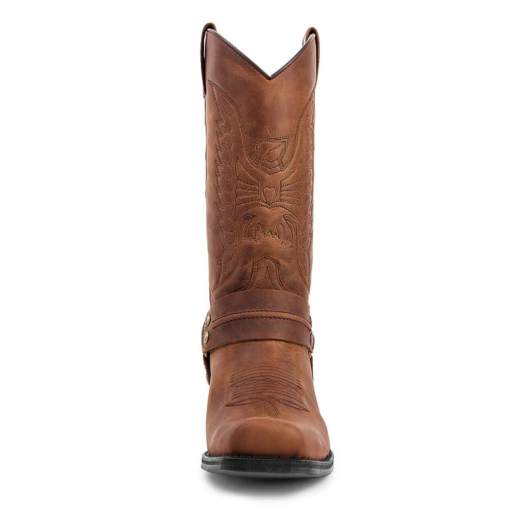 2026 New Western Cowboy Boots Black Brown Faux Leather Winter Shoes Retro Men Boots Embroidered Men Mid-calf Boots Size 48 Botas - CB017