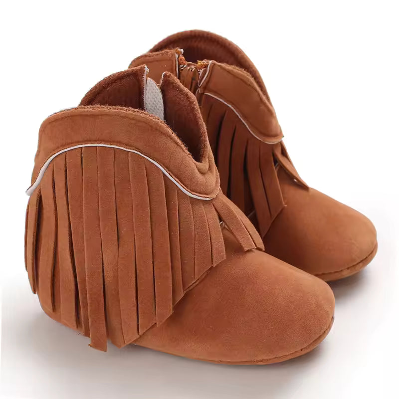 Baby Boys Girls Winter Boots 0-12 Months Western Denim First Walkers Warm Casual Fashion - CB074