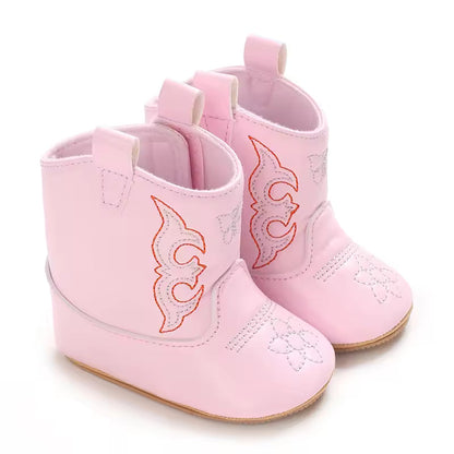 Baby Boys Girls Winter Boots 0-12 Months Western Denim First Walkers Warm Casual Fashion - CB074