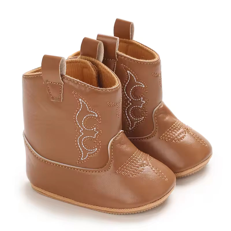 Baby Boys Girls Winter Boots 0-12 Months Western Denim First Walkers Warm Casual Fashion - CB074