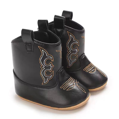 Baby Boys Girls Winter Boots 0-12 Months Western Denim First Walkers Warm Casual Fashion - CB074