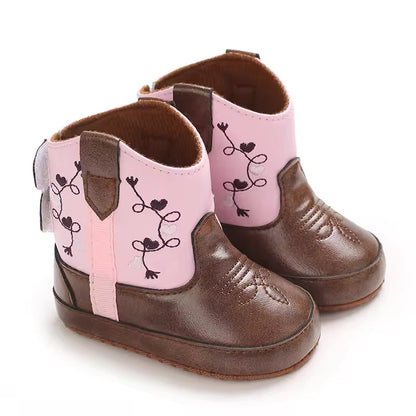 Baby Boys Girls Winter Boots 0-12 Months Western Denim First Walkers Warm Casual Fashion - CB074