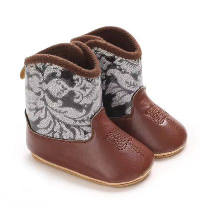 Baby Boys Girls Winter Boots 0-12 Months Western Denim First Walkers Warm Casual Fashion - CB074