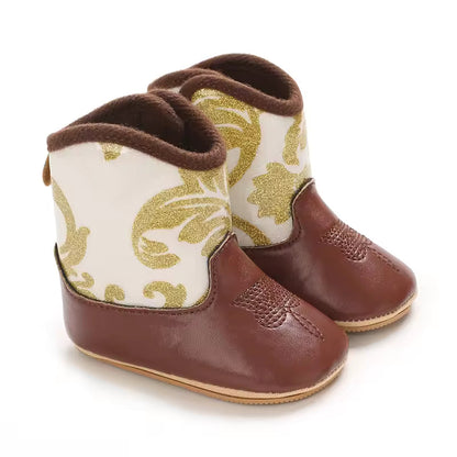 Baby Boys Girls Winter Boots 0-12 Months Western Denim First Walkers Warm Casual Fashion - CB074