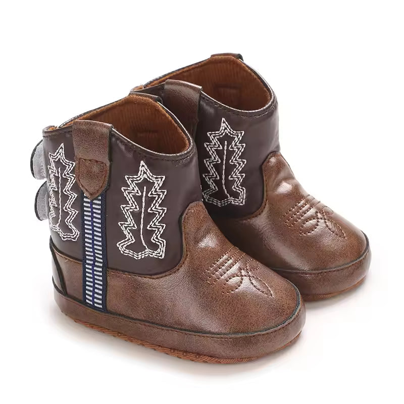 Baby Boys Girls Winter Boots 0-12 Months Western Denim First Walkers Warm Casual Fashion - CB074