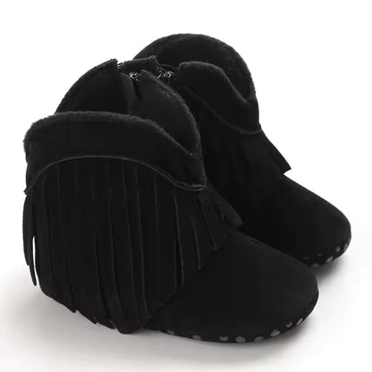 Baby Boys Girls Winter Boots 0-12 Months Western Denim First Walkers Warm Casual Fashion - CB074
