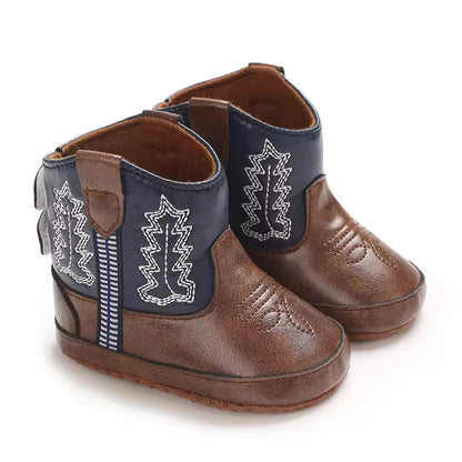 Baby Boys Girls Winter Boots 0-12 Months Western Denim First Walkers Warm Casual Fashion - CB074