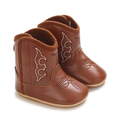 Baby Boys Girls Winter Boots 0-12 Months Western Denim First Walkers Warm Casual Fashion - CB074