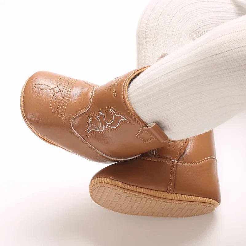 Baby Boys Girls Winter Boots 0-12 Months Western Denim First Walkers Warm Casual Fashion - CB074