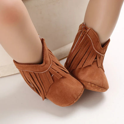 Baby Boys Girls Winter Boots 0-12 Months Western Denim First Walkers Warm Casual Fashion - CB074