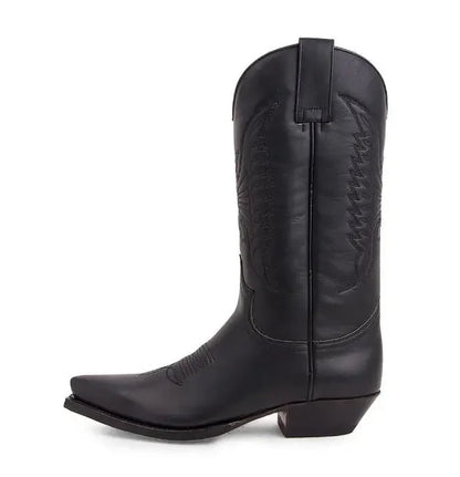 Cowboy Mid-calf Boots Men Woman Punk Goth Pointed Western Boot Retro Fashion Black Plus Size 35-48 Women Shoes Zapatos Hombre - CB048