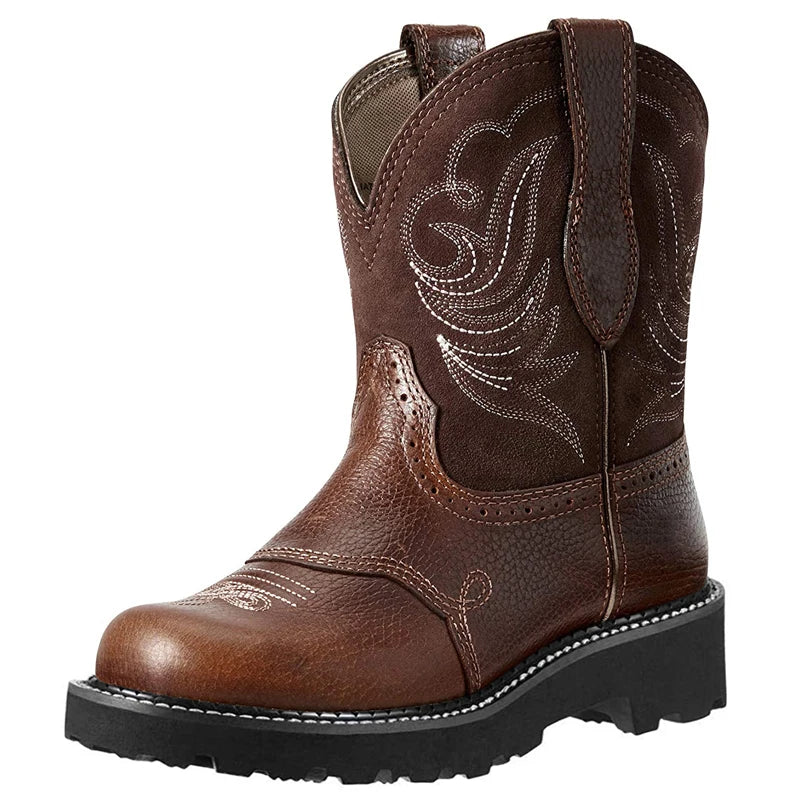 Embroidered Cowboy Boots For Men Women Pu Leather Boots Lightweight Comfortable Western Boots Zapatos De Hombre Size 35-42 - CB038