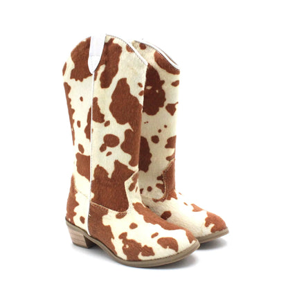 Girls Knee High Riding Boots Baby Toddler Little/Big Kids Glitter Cowboy Cowgirl Autumn Winter Zipper Low Heel Pumps Sequin Shoe - CB080