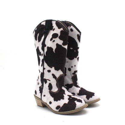 Girls Knee High Riding Boots Baby Toddler Little/Big Kids Glitter Cowboy Cowgirl Autumn Winter Zipper Low Heel Pumps Sequin Shoe - CB080