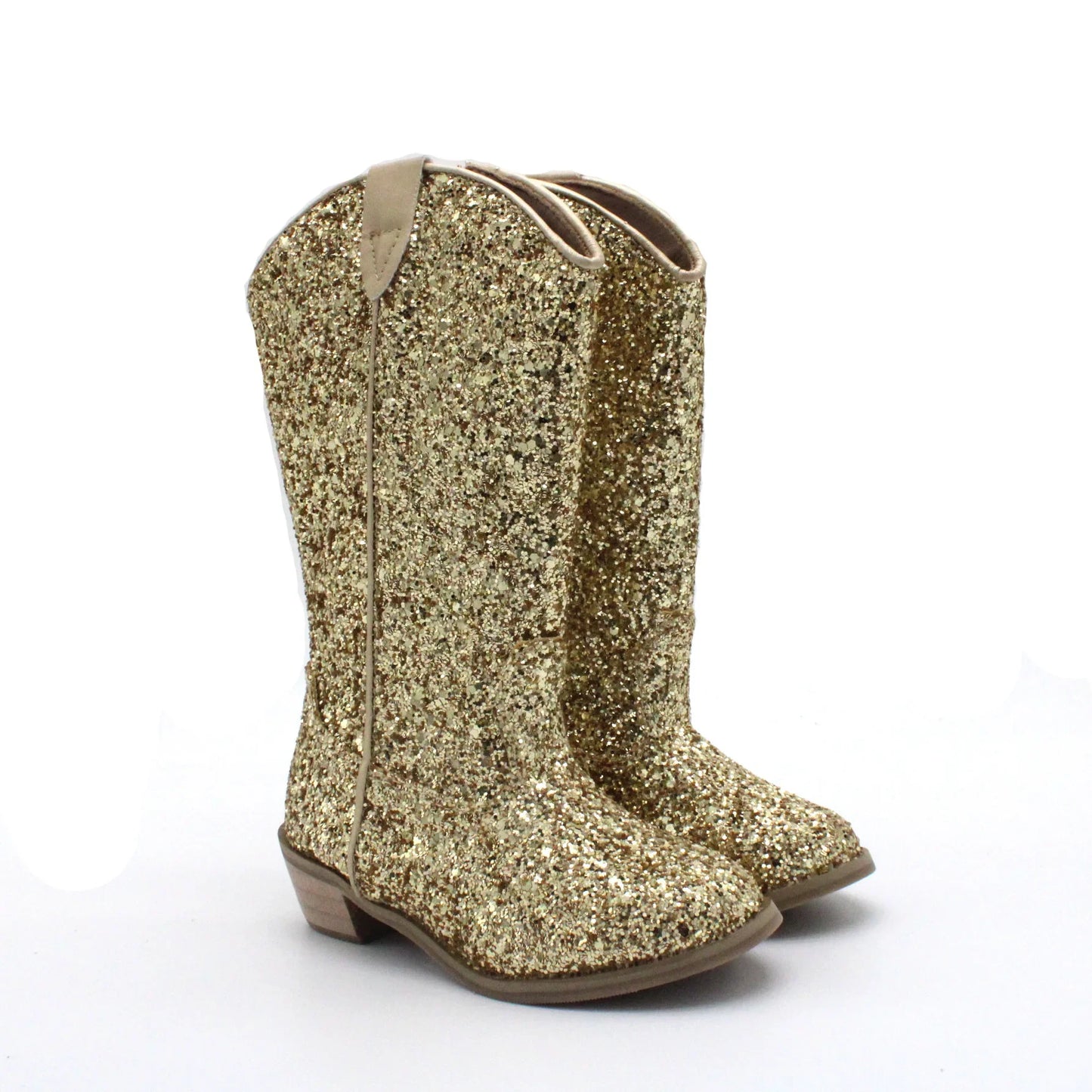 Girls Knee High Riding Boots Baby Toddler Little/Big Kids Glitter Cowboy Cowgirl Autumn Winter Zipper Low Heel Pumps Sequin Shoe - CB080