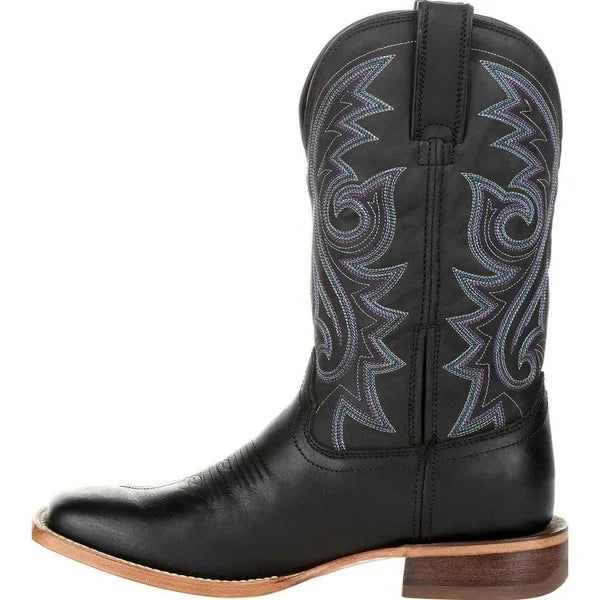 Men Boots Mid Calf Western Cowboy Motorcycle Boots Male Autumn Outdoor PU Leather Totem Med-Calf Boots Retro Designed Men Shoes - CB001