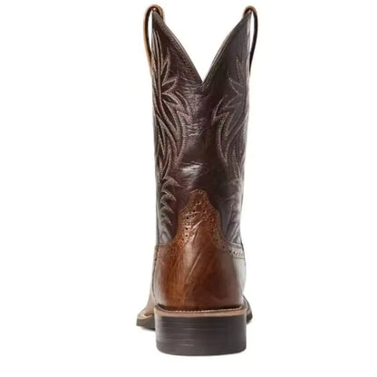 Men High Boots Embroidery Retro Handmade Mens Boots Western Cowboy Boot Pointed Toe Boots Hand Stitching Outdoor Men's Shoes - CB012
