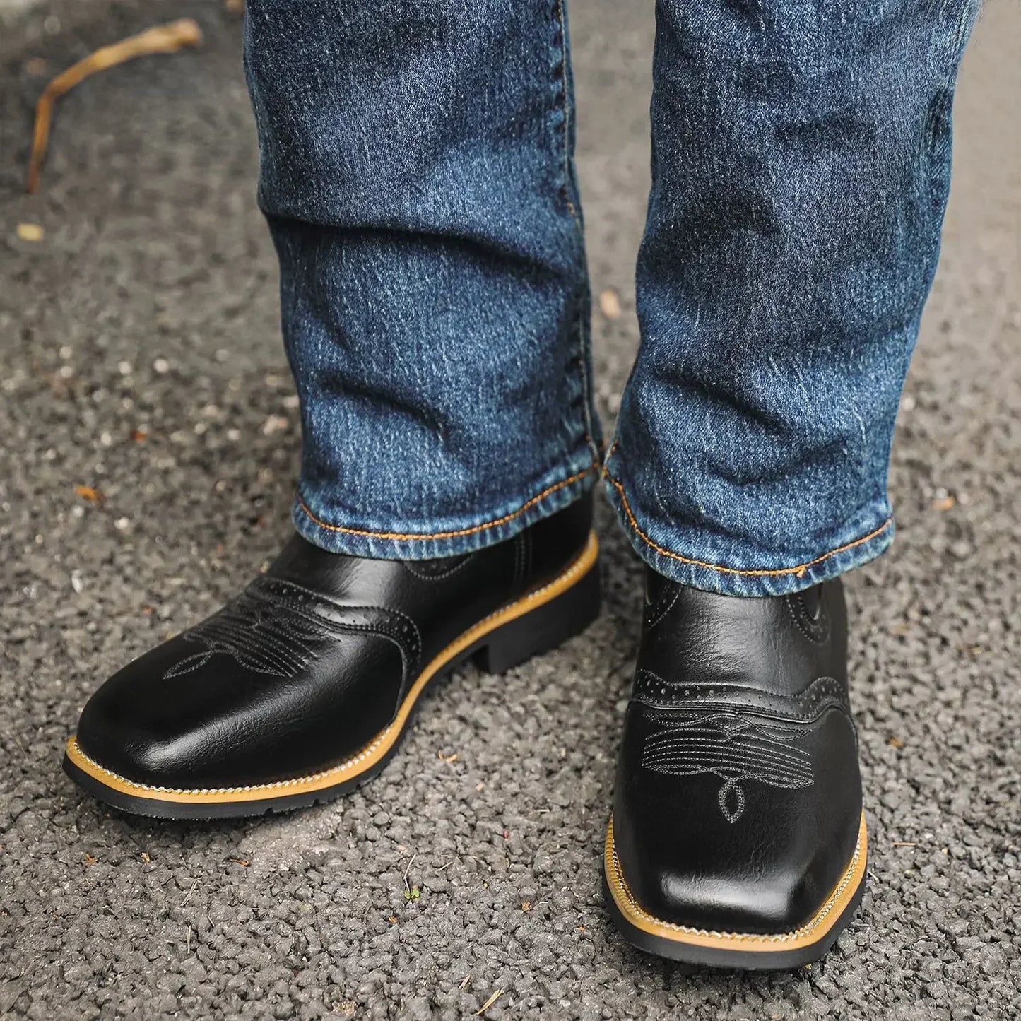 Men High Boots Embroidery Retro Handmade Mens Boots Western Cowboy Boot Pointed Toe Boots Hand Stitching Outdoor Men's Shoes - CB003