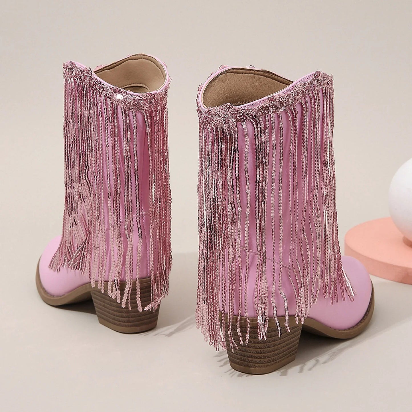New European and American Fashion Children's Western Cowboy Boots Cross-Border Autumn and Winter Fringed Children's Boots - CB083