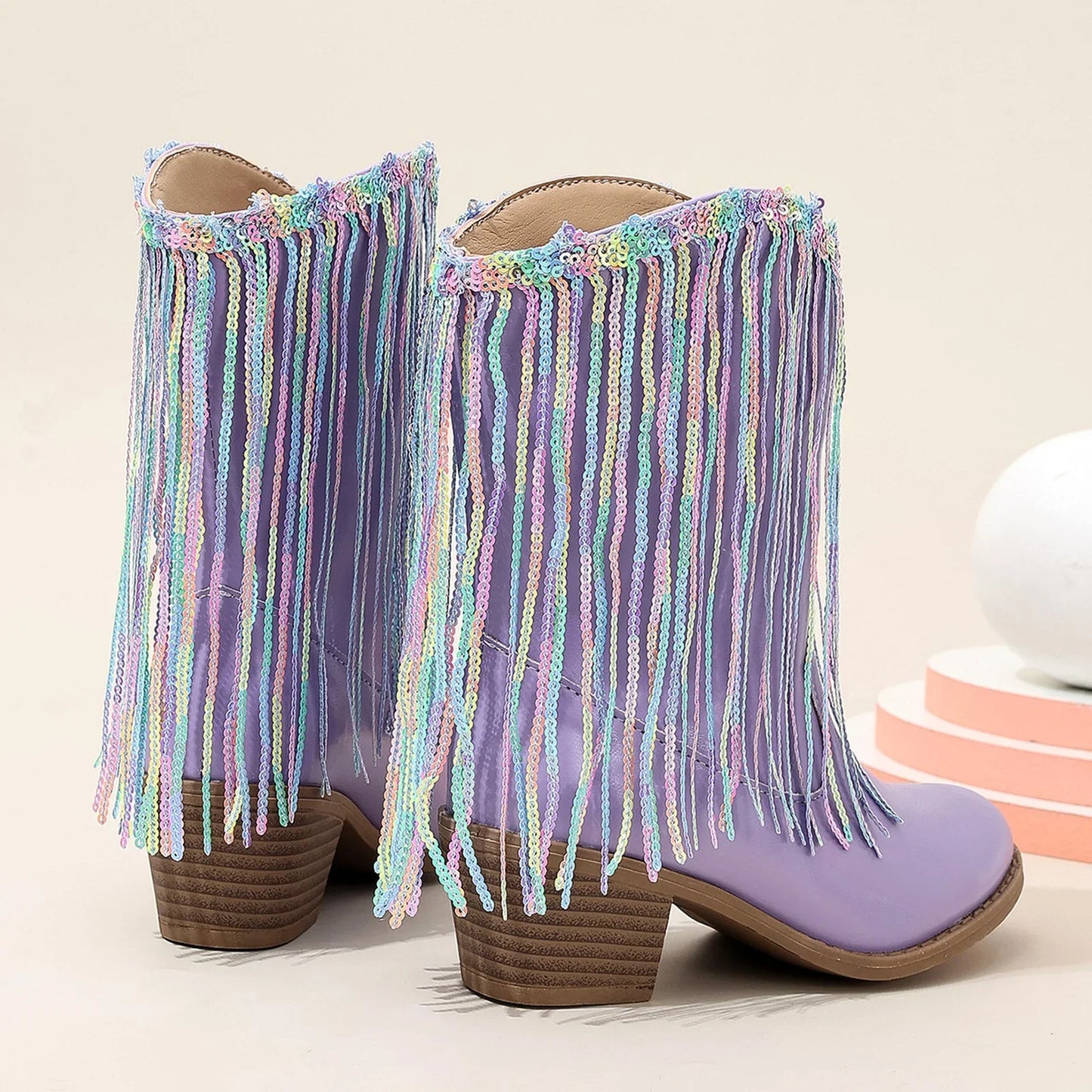 New European and American Fashion Children's Western Cowboy Boots Cross-Border Autumn and Winter Fringed Children's Boots - CB083
