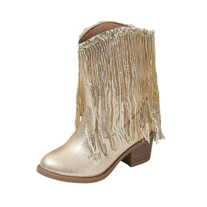 New European and American Fashion Children's Western Cowboy Boots Cross-Border Autumn and Winter Fringed Children's Boots - CB083