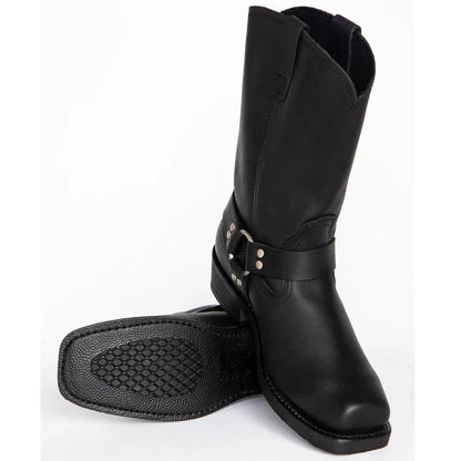 Retro Cowboy Boots Men Mid Calf Western Boots Men Pu Leather Boots Man Slip On Shoes Winter Knight Boots Booties Plus Size 39-48 - CB022