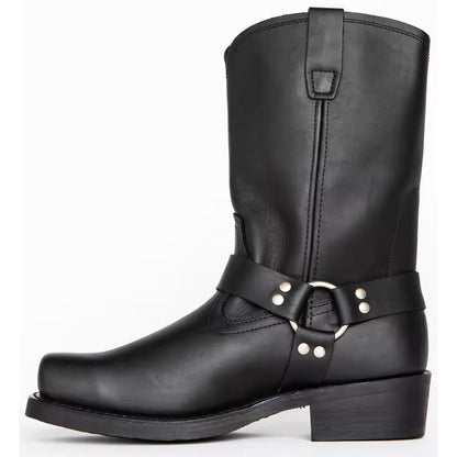 Retro Cowboy Boots Men Mid Calf Western Boots Men Pu Leather Boots Man Slip On Shoes Winter Knight Boots Booties Plus Size 39-48 - CB022