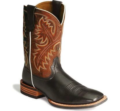 Retro Mid-tube Western Cowboy Black and Brown Boots Role-playing Accessories Handmade Leather Shoes Cyberpunk Unisex Riding Boot - CB016