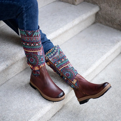 Socofy Raffan Fashion Women's Boots Bohemian Style Adjustable Warm Winter Women's Boots - CB058