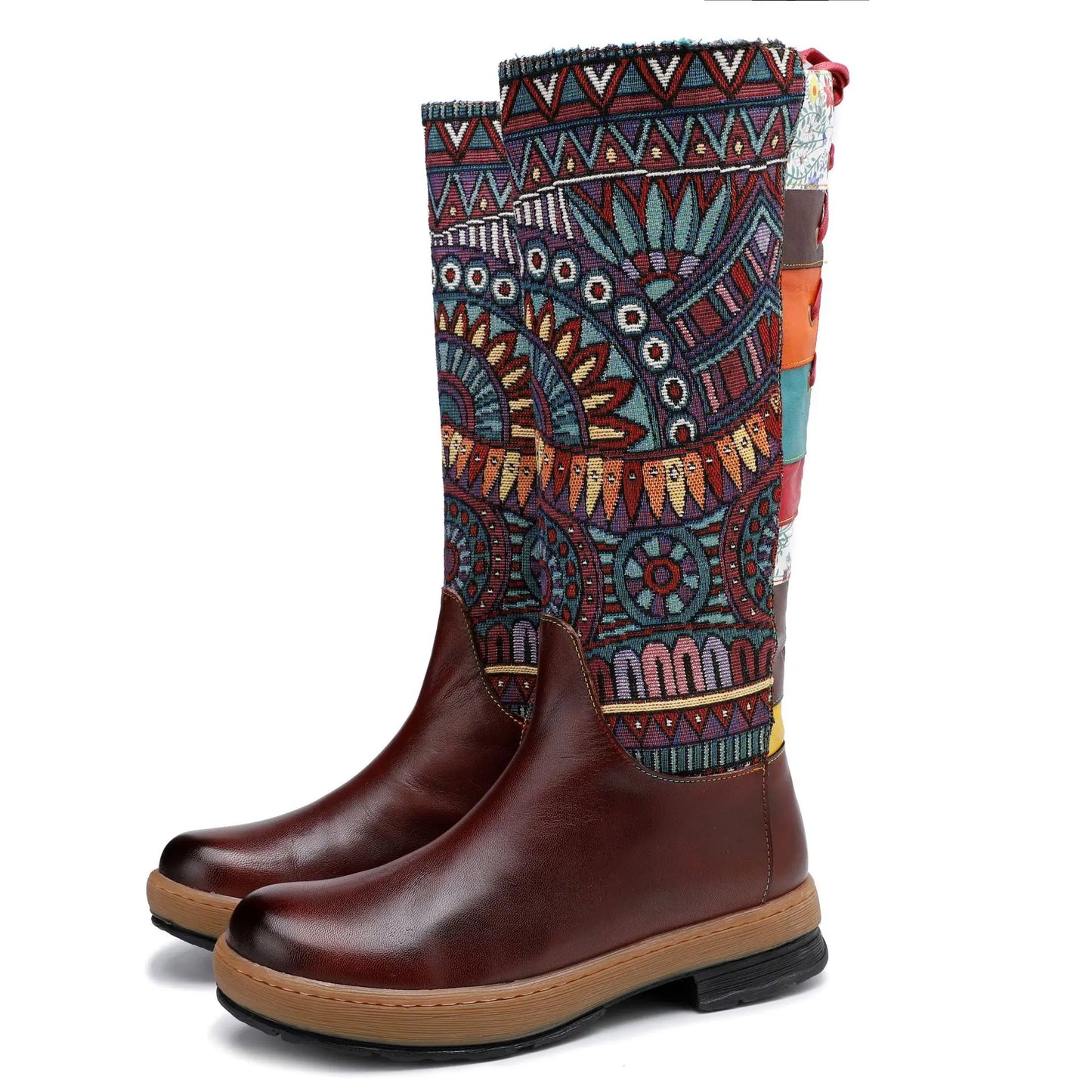 Socofy Raffan Fashion Women's Boots Bohemian Style Adjustable Warm Winter Women's Boots - CB058