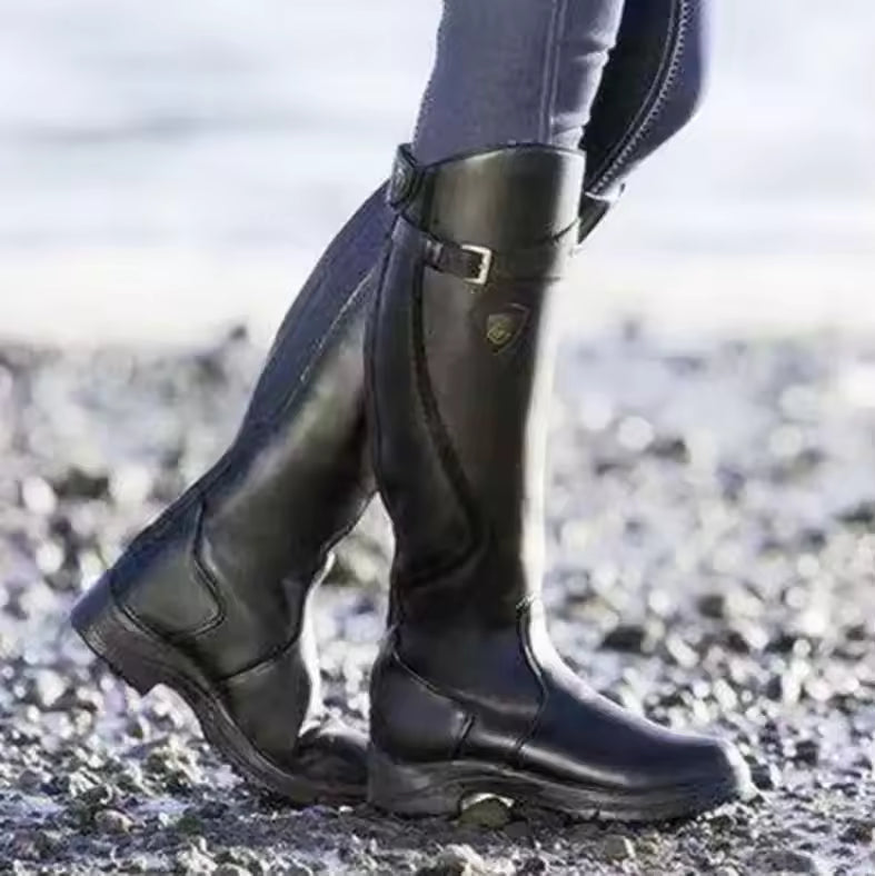 Western Fashion Women Boots Winter Knee High Heels Quality Suede Long Comfort Square Botines Mujer Thigh High Boot Botas - CB006