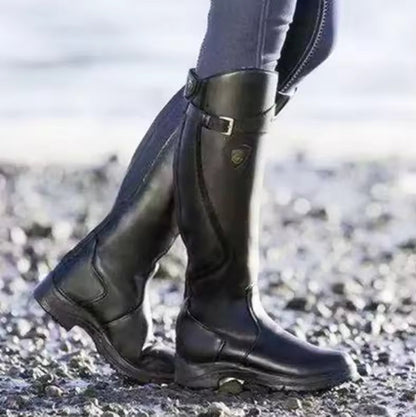 Western Fashion Women Boots Winter Knee High Heels Quality Suede Long Comfort Square Botines Mujer Thigh High Boot Botas - CB006