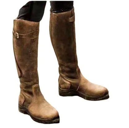 Western Fashion Women Boots Winter Knee High Heels Quality Suede Long Comfort Square Botines Mujer Thigh High Boot Botas - CB006