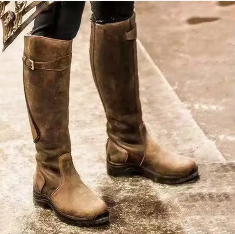 Western Fashion Women Boots Winter Knee High Heels Quality Suede Long Comfort Square Botines Mujer Thigh High Boot Botas - CB006