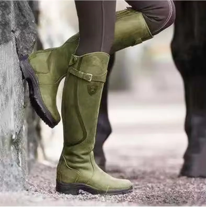 Western Fashion Women Boots Winter Knee High Heels Quality Suede Long Comfort Square Botines Mujer Thigh High Boot Botas - CB006