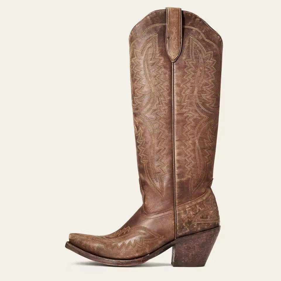 Western Sle High-Cut Pointed Toe Booties Large Size Cowboy Boots for Men Casual Leisure Faion Spring Autumn Season - CB044