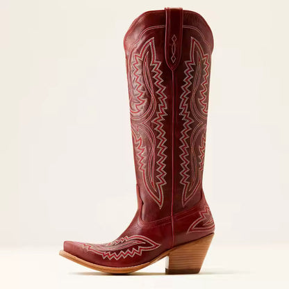 Western Sle Pointed Toe High Heel Booties Large Size Cowboy Boots for Women Faionable High Tubc Rubber Outsole Summer Boots - CB039