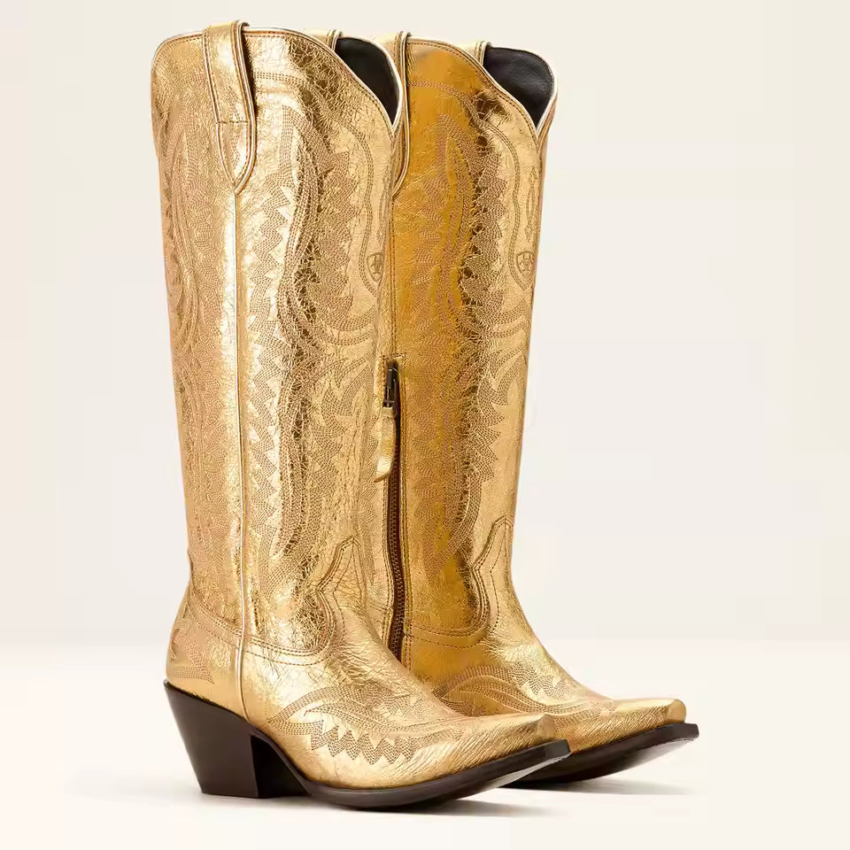 Western Sle Pointed Toe High Heel Booties Large Size Cowboy Boots for Women Faionable High Tubc Rubber Outsole Summer Boots - CB039
