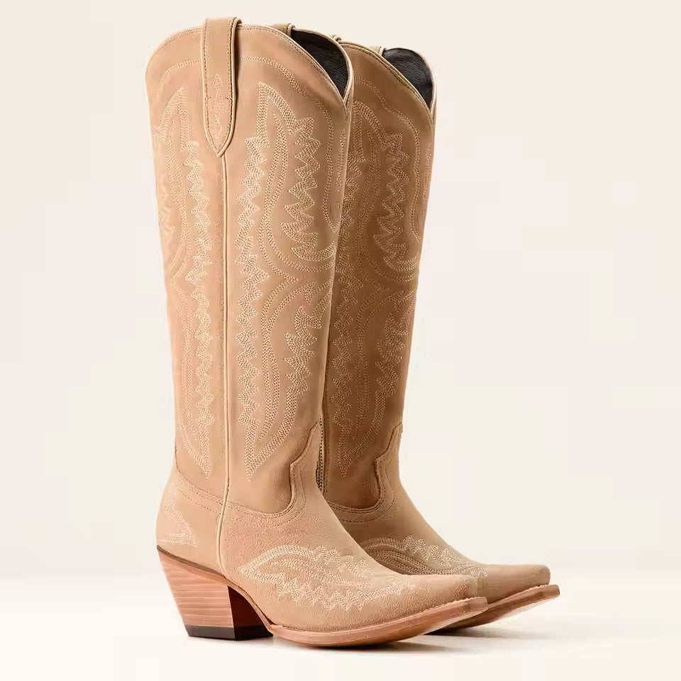 Western Sle Pointed Toe High Heel Booties Large Size Cowboy Boots for Women Faionable High Tubc Rubber Outsole Summer Boots - CB039