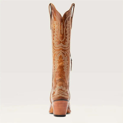 Western Sle Pointed Toe High Heel Booties Large Size Cowboy Boots for Women Faionable High Tubc Rubber Outsole Summer Boots - CB039