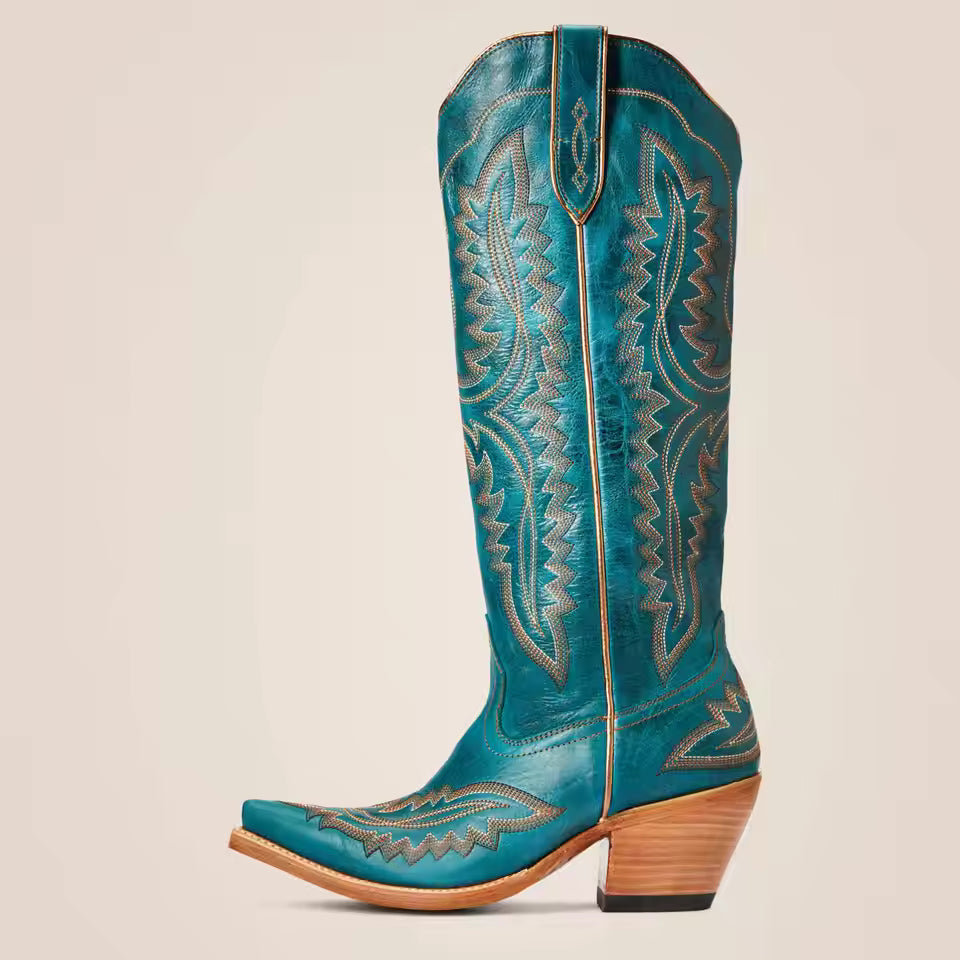 Western Sle Pointed Toe High Heel Booties Large Size Cowboy Boots for Women Faionable High Tubc Rubber Outsole Summer Boots - CB039