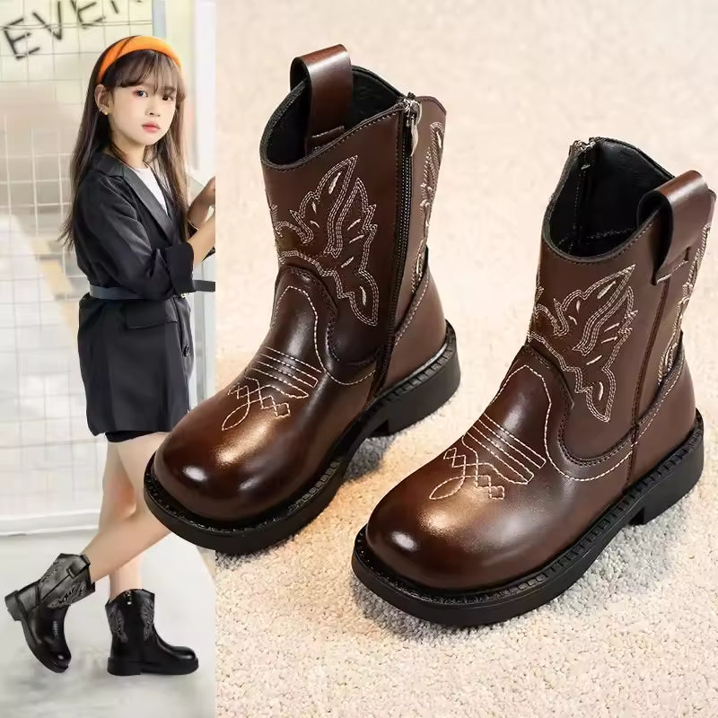 Zapatos Niña Girls Boots Waterproof Cowboy Boots Childrens New Fashion Short Anti Slippery Boot Thick Boot Kids Boot Botas Niña - CB079